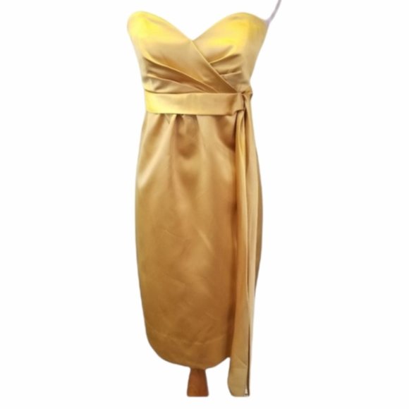 Dessy Collection gold tube top dress size 2 (305)